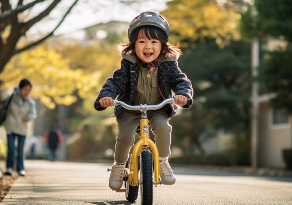 自転車に乗る子ども