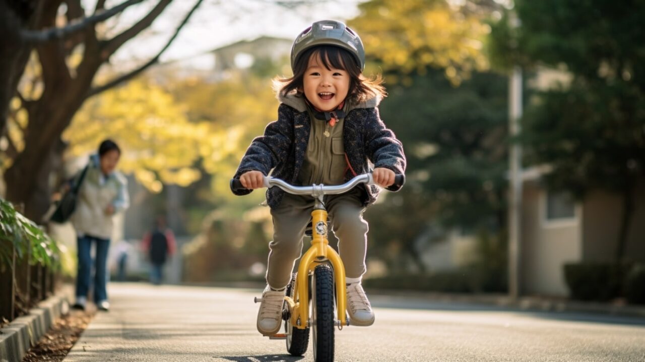 自転車に乗る子ども